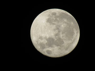 full moon in black background